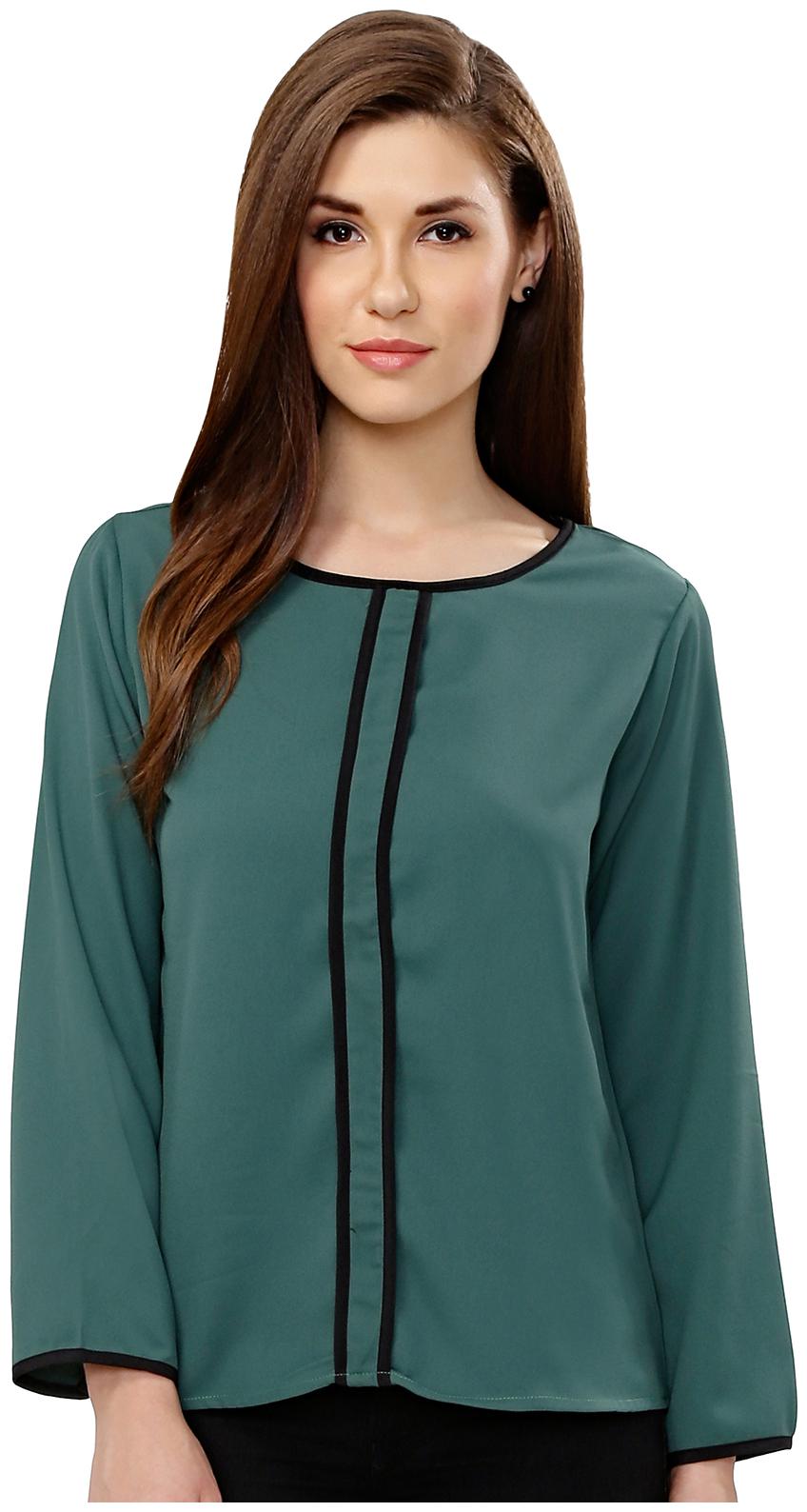 

Serein Women Solid Blouson top - Green