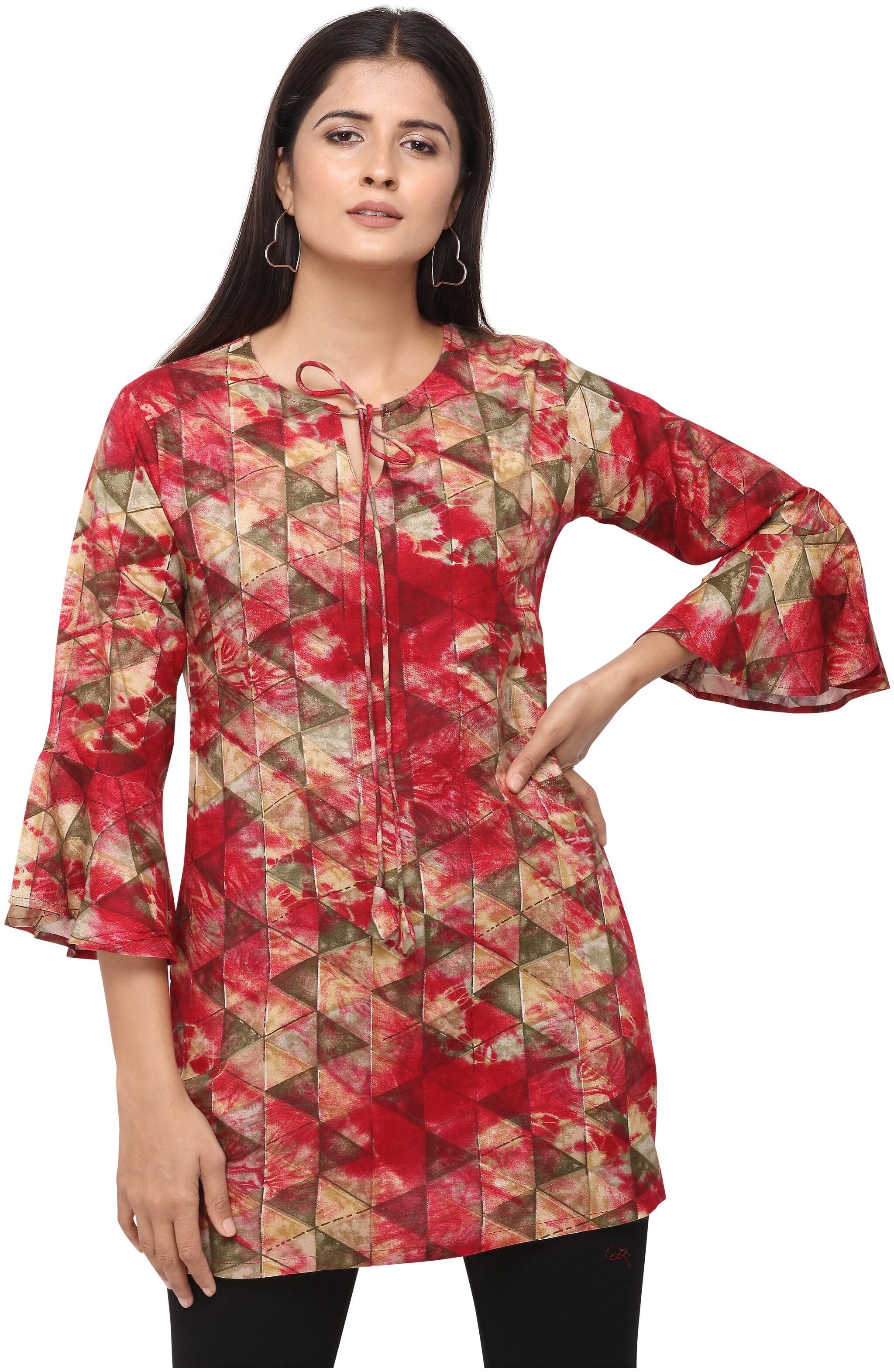 

Serein Womens Viscose Rayon Geometric Kurti (Multicolor)
