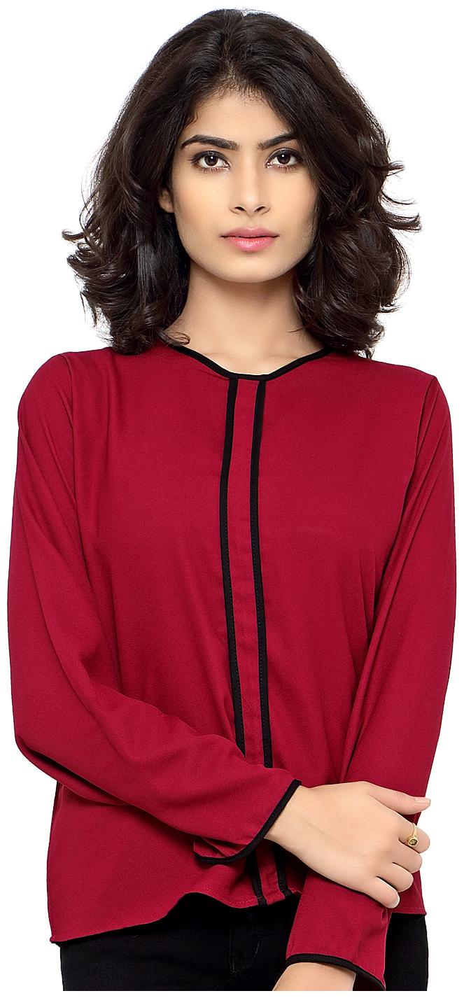 

Serein Women Solid Blouson top - Red