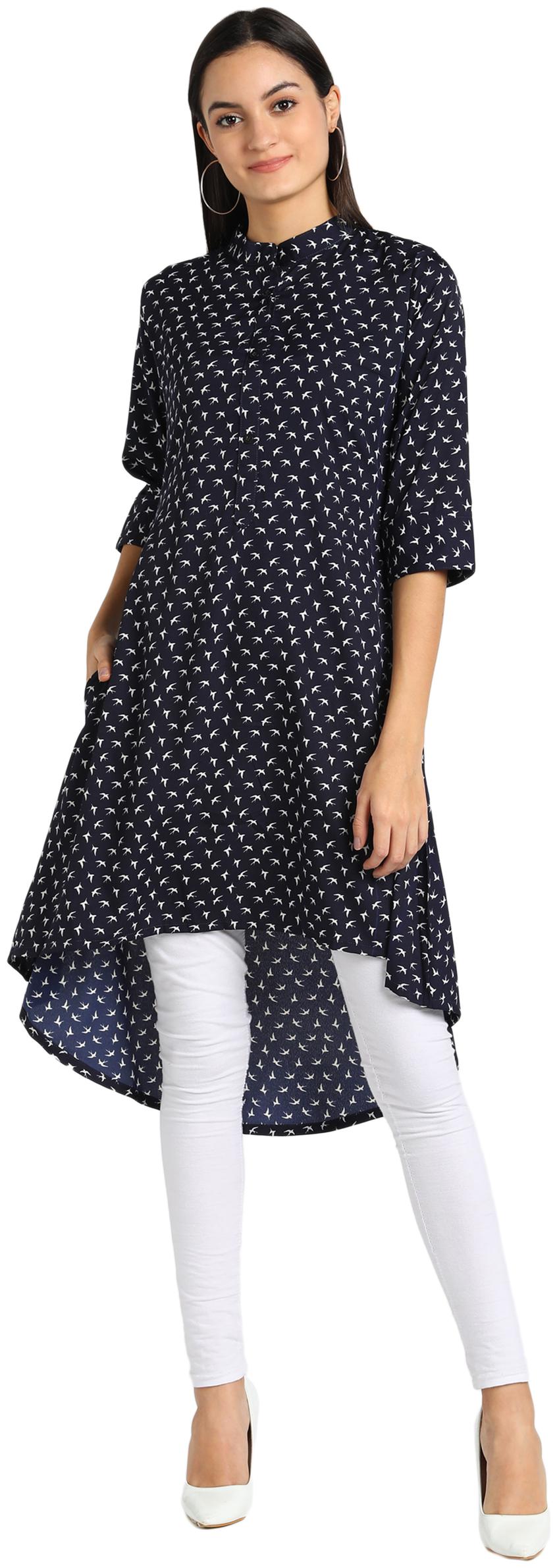 

Serein Women Blue Printed Regular Kurti