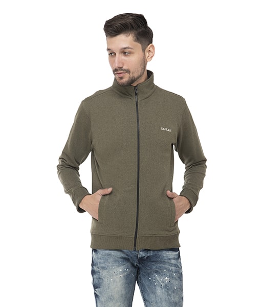 

Seven Men Olive Solid Sports jacket