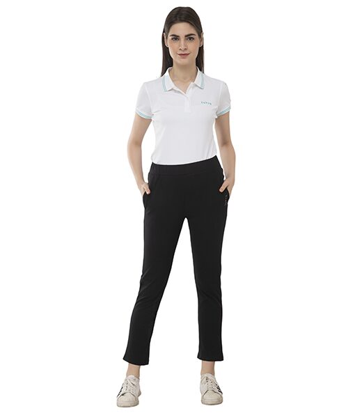 

Seven Cotton Solid Black Color Pant for Women