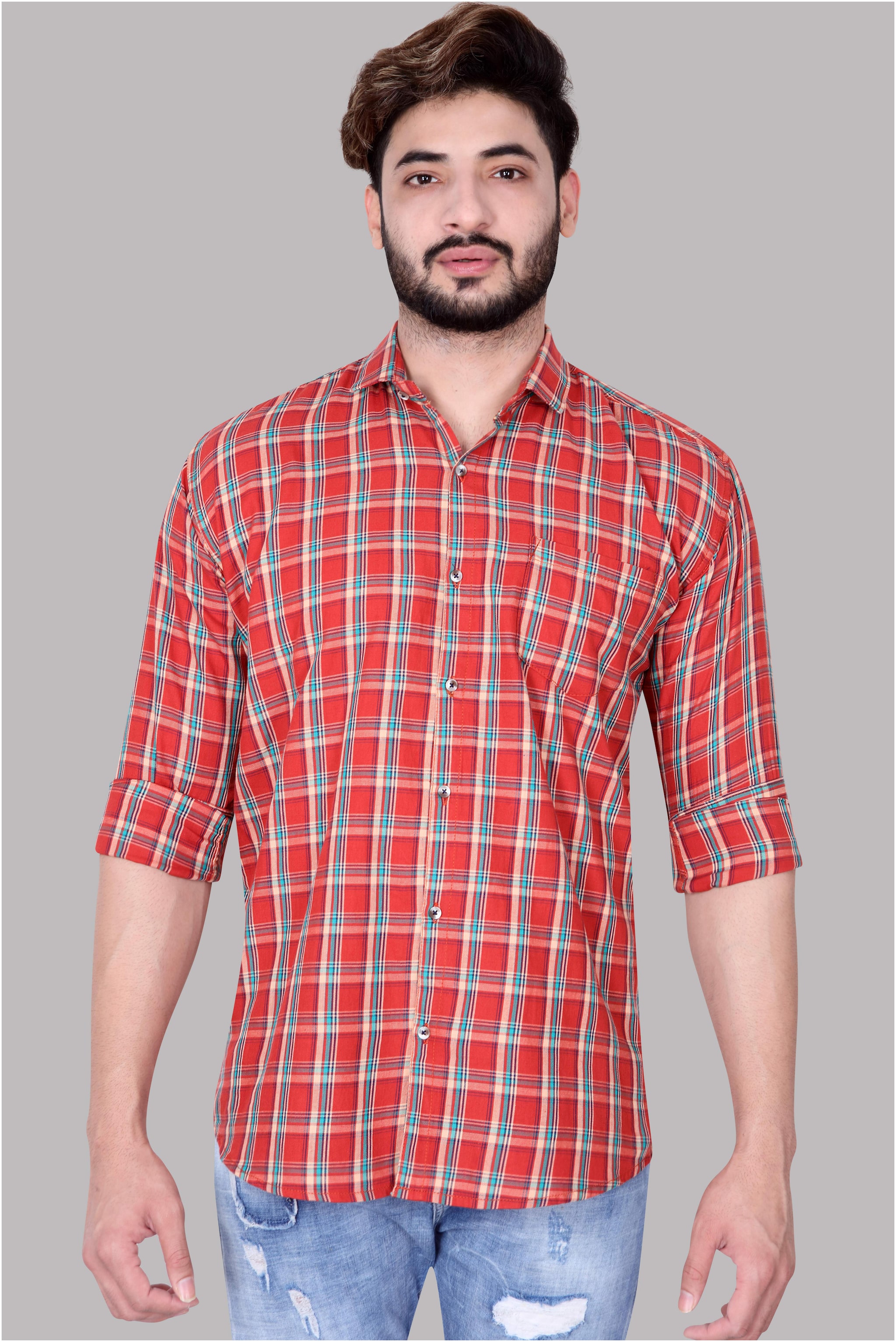 

SEVEN LEAF Men Multi Checked Slim Fit Casual Shirt
