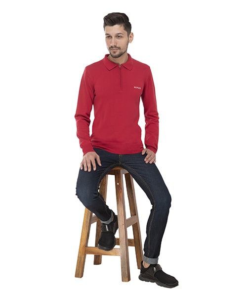 

Seven Men Cotton Solid Red G2