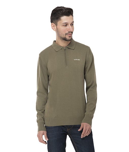 

Seven Men Cotton Solid Olive G2