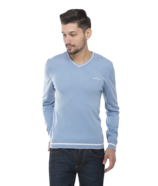 

Seven Men Blue V neck Pullover