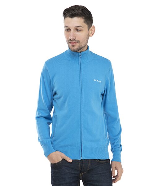 

Seven Men Blue Solid Sports jacket