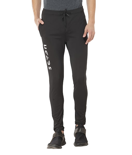 

Seven Men Black Solid Regular fit Track pants