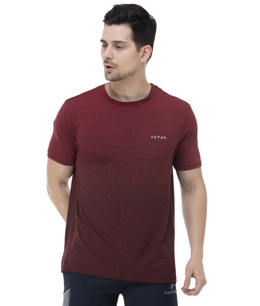 

Seven Men Maroon Regular fit Polyester Round neck T-Shirt - Pack Of 1