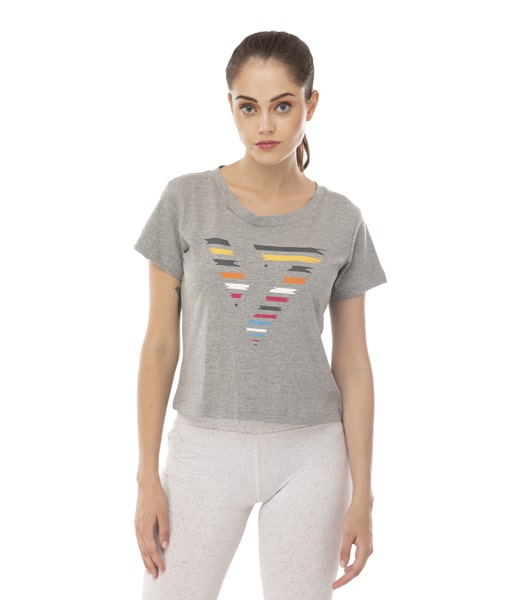 

Seven Women Grey Regular fit Round neck Cotton T shirt