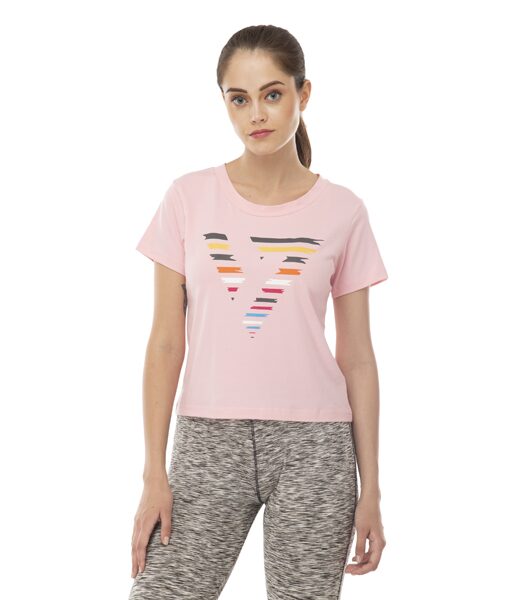 

Seven Women Pink Regular fit Round neck Cotton T shirt