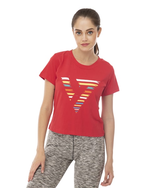 

Seven Women Red Regular fit Round neck Cotton T shirt