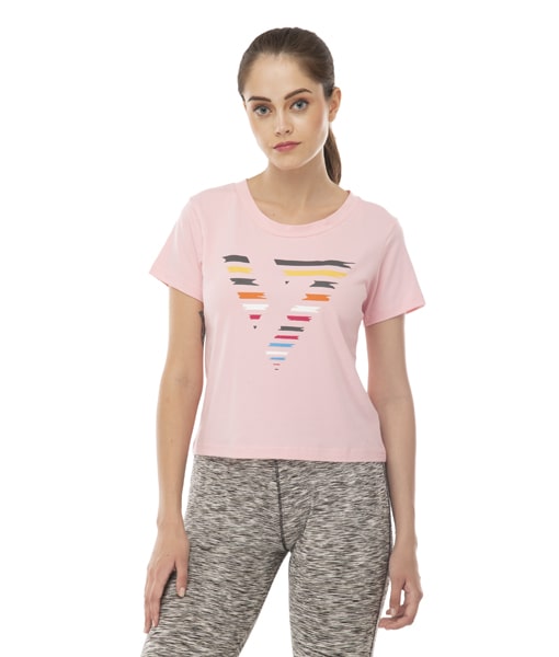 

Seven Women Pink Regular fit Round neck Cotton T shirt