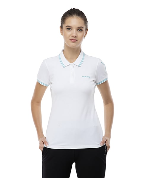 

Seven Women White Regular fit Classic collar Cotton T shirt