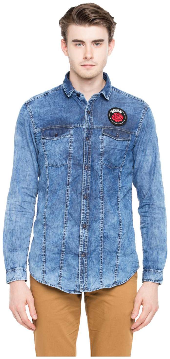 

SF Jeans By Pantaloons Men Blue Faded Slim Fit Casual Shirt