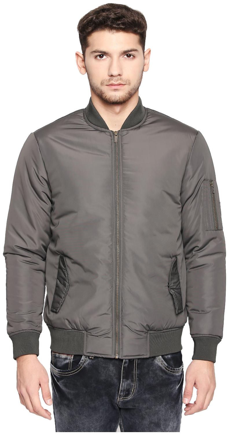

SF Jeans By Pantaloons Men Grey Solid Bomber jacket