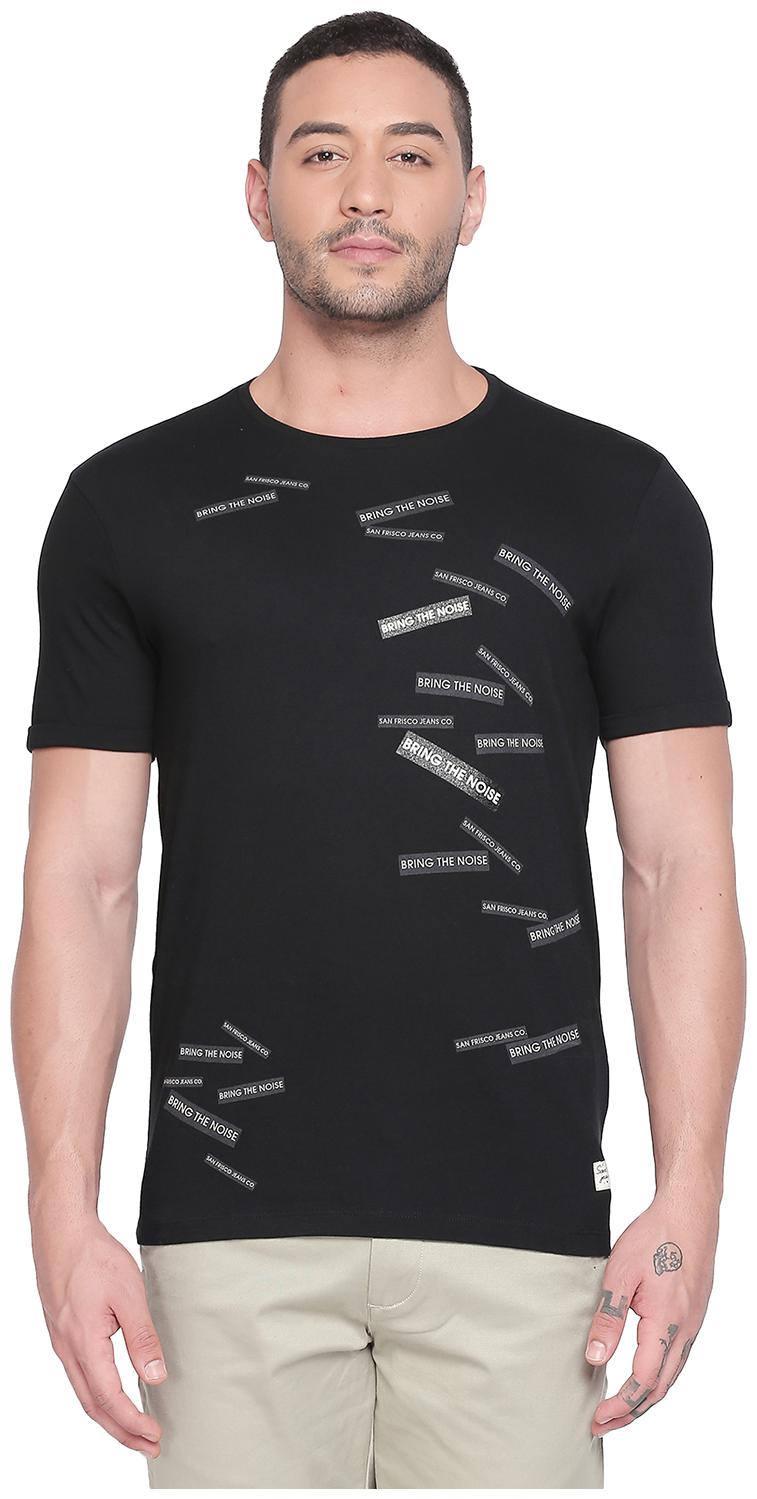

SF Jeans By Pantaloons Men Black Slim fit Cotton Round neck T-Shirt - Pack Of 1