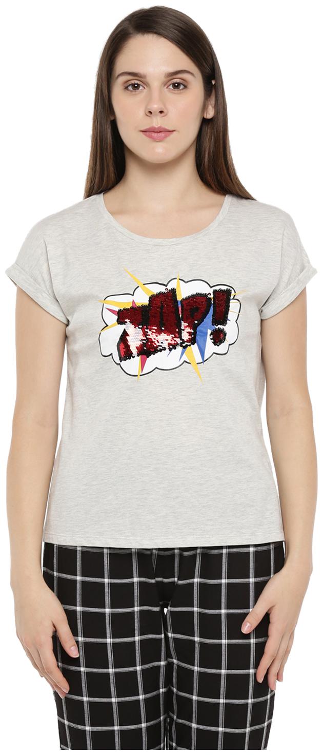 

SF Jeans By Pantaloons Women White Regular fit Round neck Cotton T shirt
