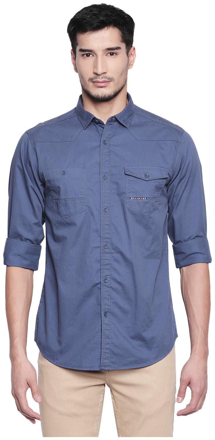 

SF Jeans By Pantaloons Men Slim fit Formal Shirt - Navy blue