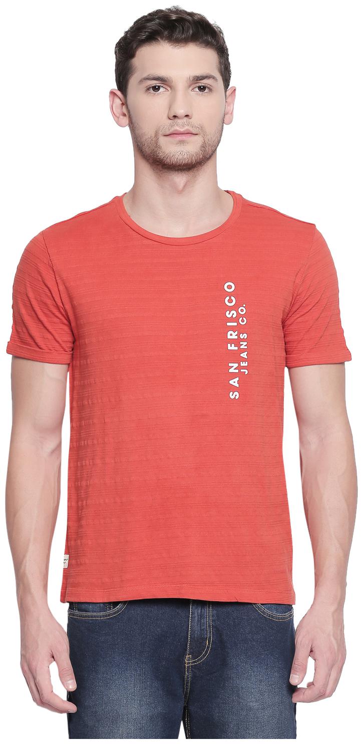 

SF Jeans By Pantaloons Men Orange Slim fit Cotton Round neck T-Shirt - Pack Of 1