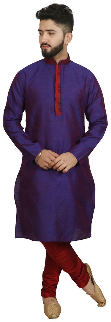 

SG LEMAN Blue Dupion Kurta Payjama Set