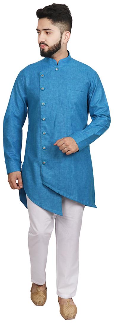 

SG LEMAN Blue Kurta Pyjama Set For Men