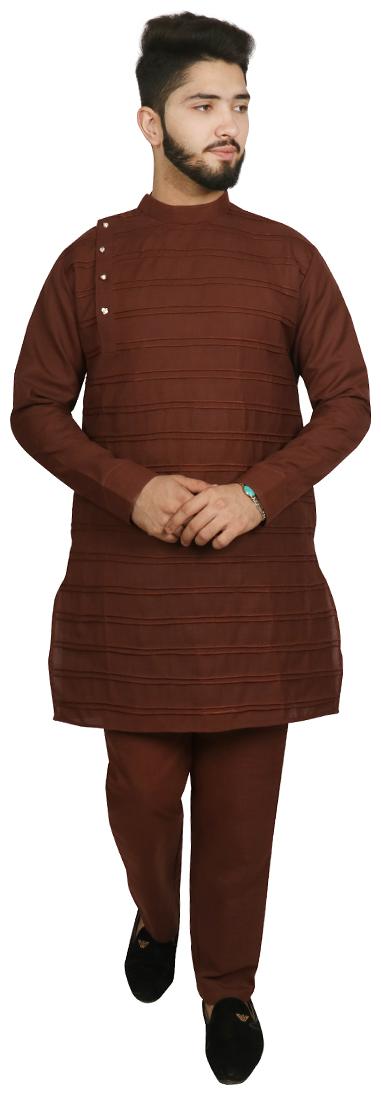 

SG LEMAN Brown Kurta Pyjama Set