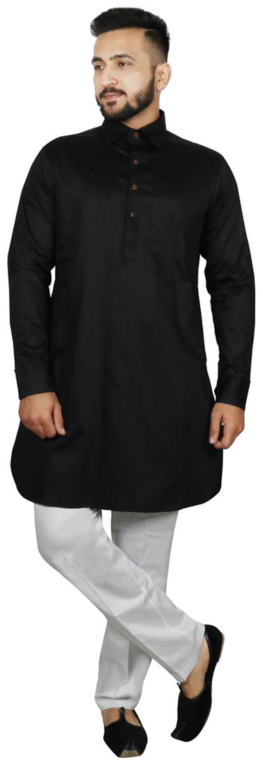 

SG LEMAN Black Solid Kurta and Trousers
