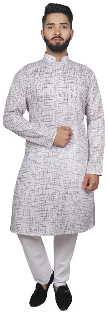 

SG LEMAN Cotton Solid Festival White Kurta Pyjamas