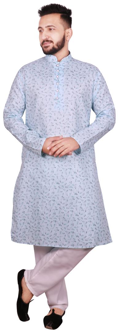 

SG LEMAN Blue Printed Kurta and Pyjamas
