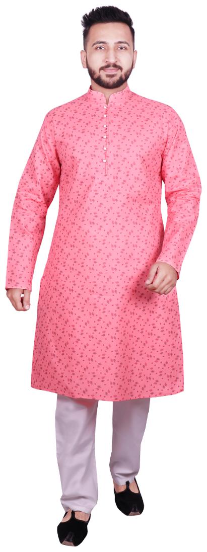 

SG LEMAN Pink Printed Kurta and Pyjamas
