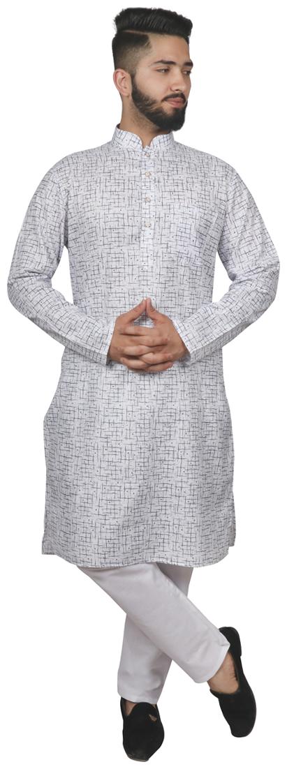 

SG LEMAN Cotton Solid Festival Blue Kurta Pyjamas