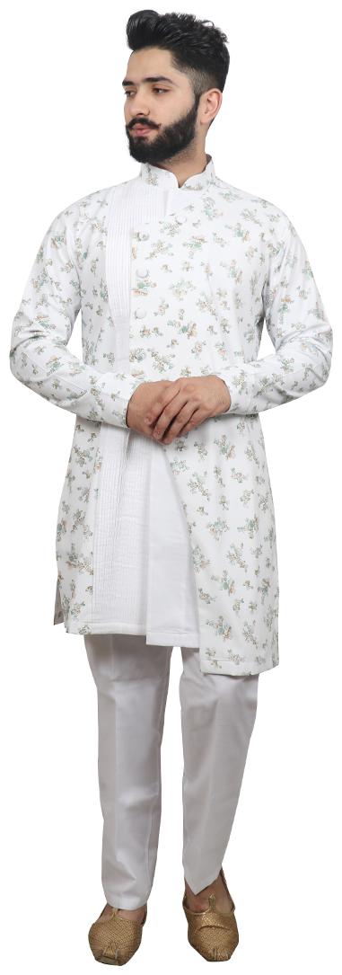 

SG LEMAN Drape kurta with pants For Men - Green