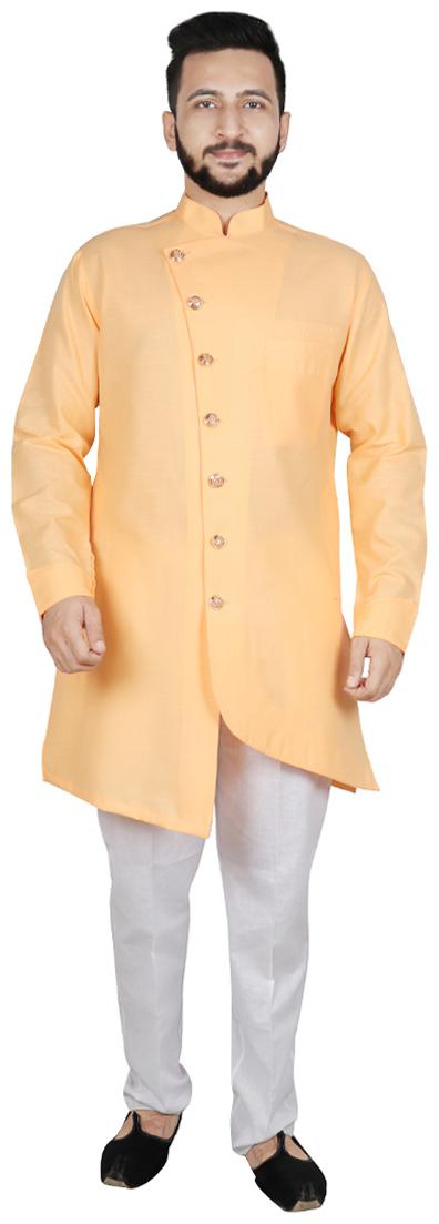 

SG LEMAN Drap Kurta with Pyjama Set For Men Orange