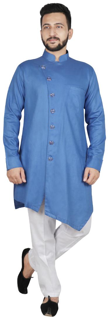 

SG LEMAN Drap Kurta with Pyjama Set For Men Blue