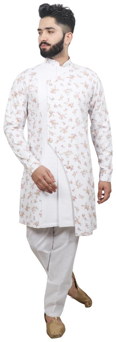 

SG LEMAN Drape kurta with pants For Men - Orange