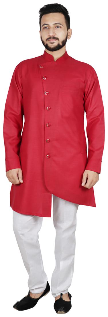 

SG LEMAN Drap Kurta with Pyjama Set For Men Maroon