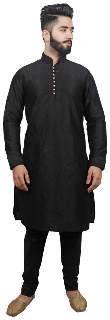 

SG LEMAN Fancy kurta pyjama For Men - Black