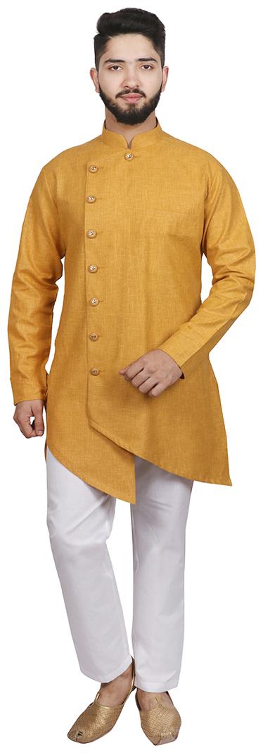 

SG LEMAN Gold Kurta Pyjama Set For Men