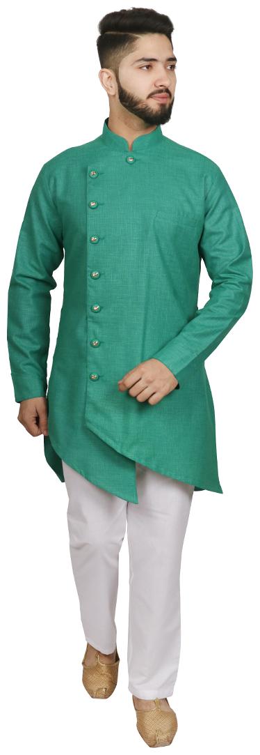 

SG LEMAN Green Kurta Pyjama Set For Men