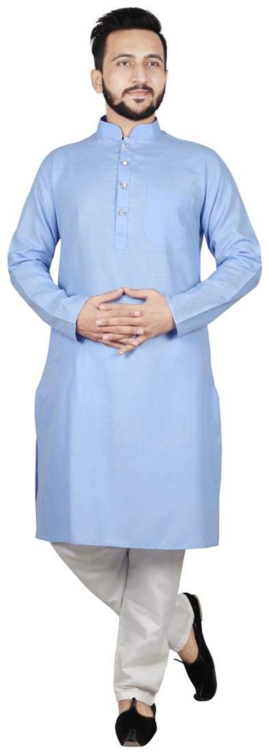 

SG LEMAN Kurta Pyjama For Men Blue and White color
