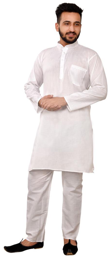 

SG LEMAN Kurta Pyjama set for Men White