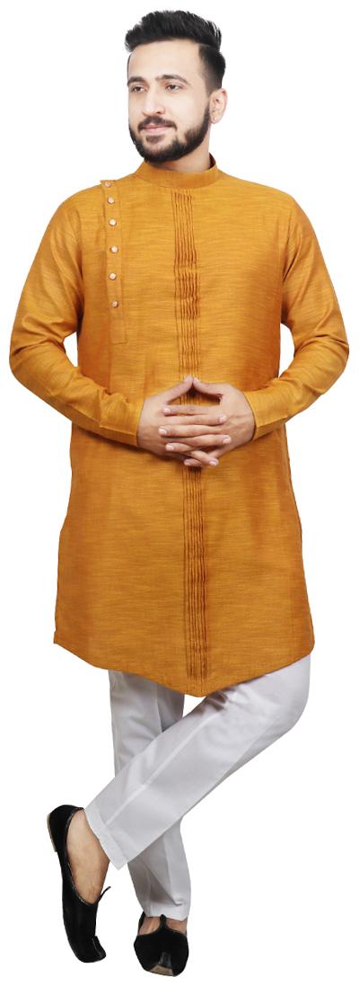 

SG LEMAN Yellow Solid Kurta and Pyjamas