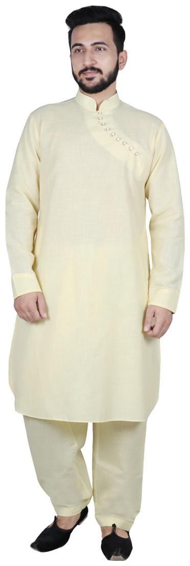 

SG LEMAN Kurta Pyjama Set For Men - Yellow