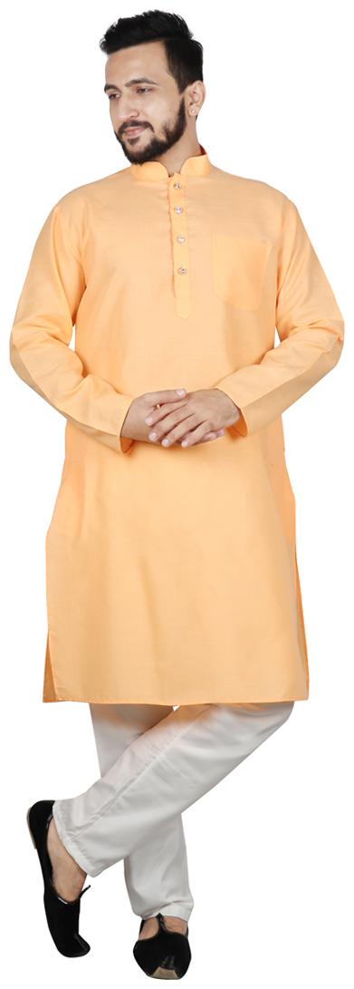 

SG LEMAN Kurta Pyjama For Men Orange and White color