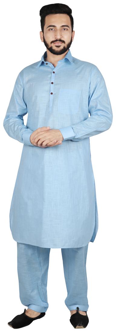 

SG LEMAN Kurta Pyjama Set For Men - Blue