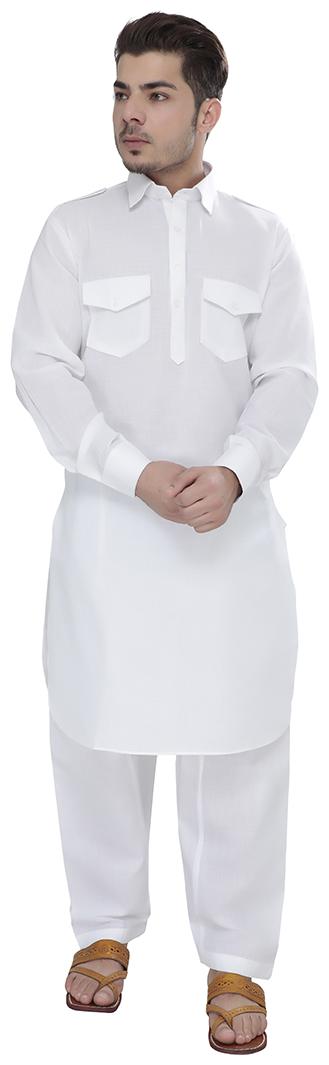 

SG LEMAN Kurta Pyjama set for Men White
