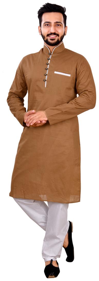 

SG LEMAN Kurta Pyjama set for Men Brown