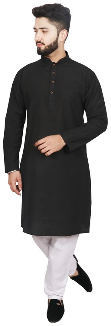 

SG LEMAN Kurta Pyjama set for Men - Black White