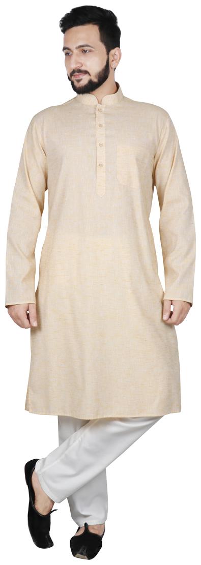 

SG LEMAN Kurta Pyjama Set For Men Beige and White color